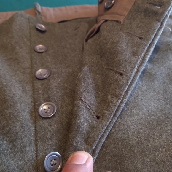 Vintage 1941 WW2 Swedish 104 Wool Military Cargo Field Pants - Picture 5 of 8